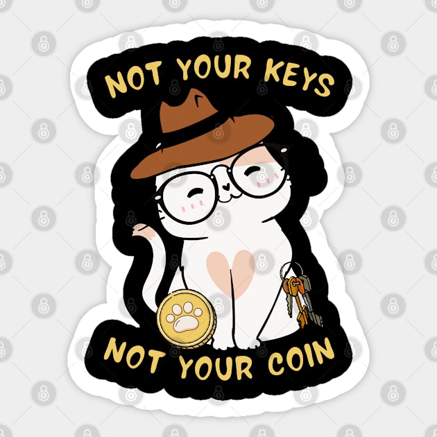not your keys not your coin persian cat Sticker by Pet Station